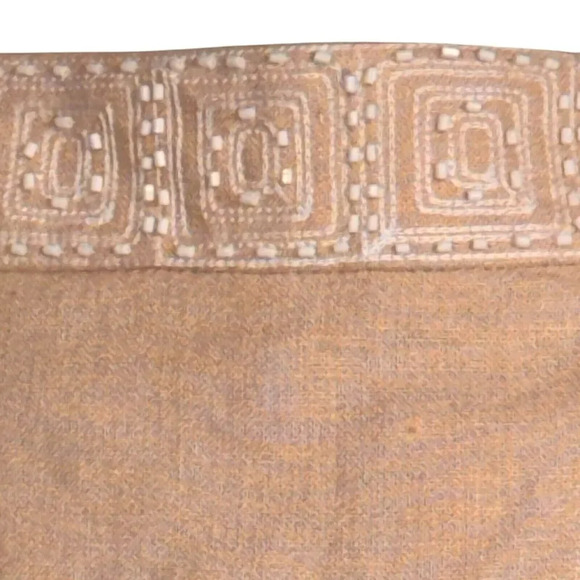 Evan-Picone Sz 12 Linen Sheath Dress Beaded Office Neutral Light Academia - Picture 8 of 13